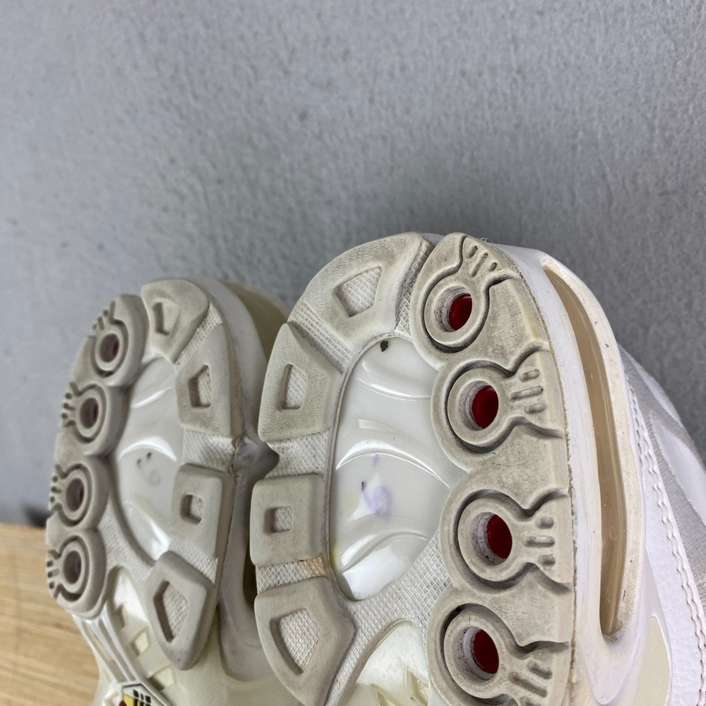 Nike Air Max Plus TN Mens 8 US Triple White Leather Athletic Sneaker Shoe - Picture 11 of 13